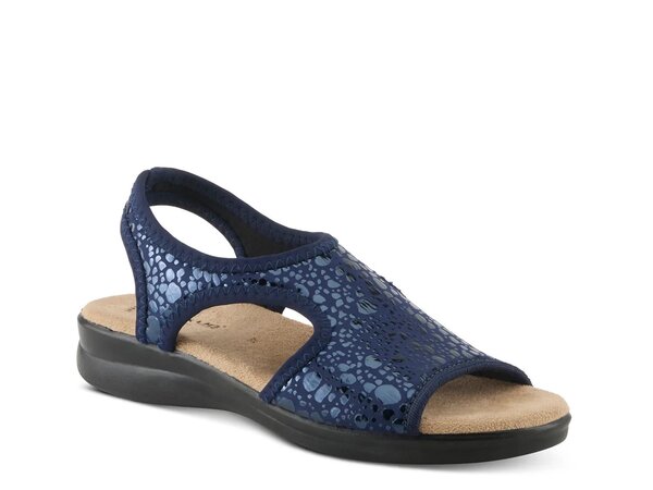 フレクサス レディース シューズ サンダル Flexus Nyaman Crackle Sandal Navy ネイビー｜ReVida 店