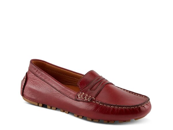 春季足付き レディース シューズ スリッポン・ローファー Spring Step Audette Moccasin Dark Red 赤いこと ローファー-レディース靴-靴