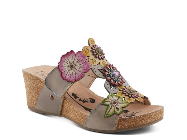 ラリティステ レディース シューズ サンダル L'Artiste Pretty Petals Wedge Sandal Grey グレー