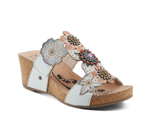 ラリティステ レディース シューズ サンダル L'Artiste Pretty Petals Wedge Sandal Off White オフホワイト｜ReVida 店
