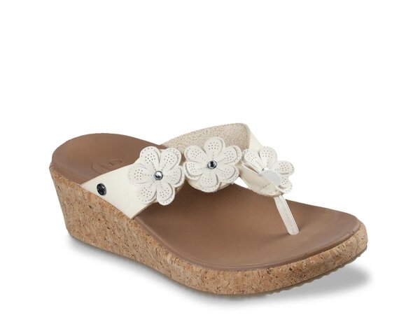 スケッチャーズ レディース シューズ サンダル Skechers Cali Arch Fit Beverlee Rare Blossom Wedge Sandal Off White 象牙色
