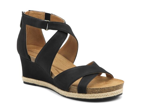 アドリアンヌヴィッタディーニ レディース シューズ サンダル Adrienne Vittadini Trots Wedge Sandal Black 黒いこと サンダル-レディース靴