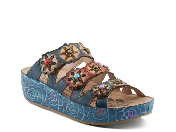 ラリティステ レディース シューズ サンダル L'Artiste Cuddlecake Wedge Sandal Navy ネイビー