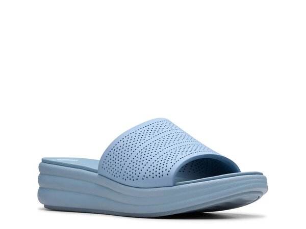 クラークス レディース シューズ サンダル Clarks Drift Twist Wedge Sandal Light Blue ブルー