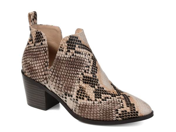 ジュルネ コレクション レディース シューズ ブーツ・レインブーツ Journee Collection Lola Bootie Black/White/Biege Snake Print ホワイト