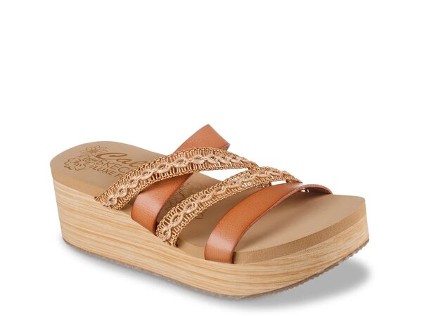 スケッチャーズ レディース シューズ サンダル Skechers Summers Wedge Sandal Tan タン｜ReVida 店 10,350円