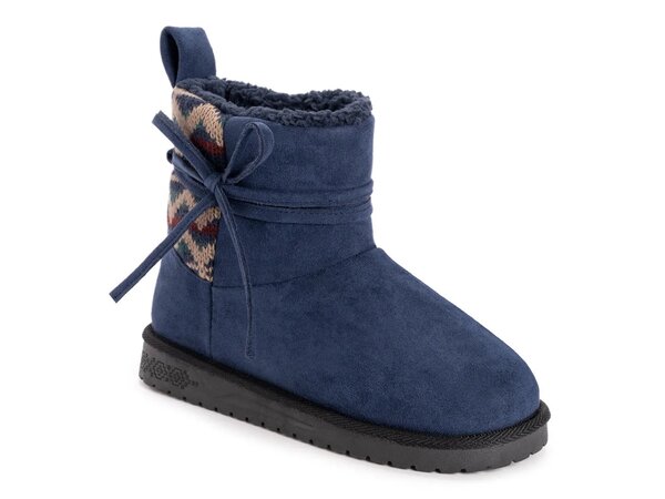 ムクルクス レディース シューズ ブーツ・レインブーツ プルオーバー ブーツ MUK LUKS Teenie Bootie Navy 米国海軍
