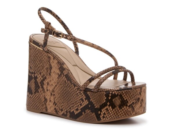 ケネスコール レディース シューズ サンダル プラットフォーム Kenneth Cole Theodora Platform Sandal Dark Brown/Tan Snake Print ブラウン