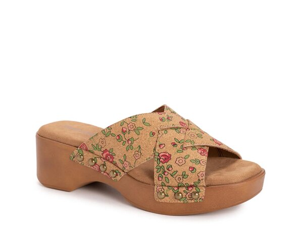 ムクルクス レディース シューズ サンダル MUK LUKS Cadence Sandal Tan Floral Print Cork タン｜ReVida 店