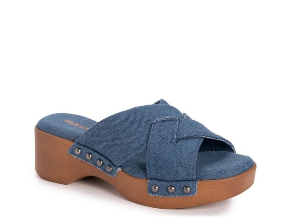 ムクルクス レディース シューズ サンダル MUK LUKS Cadence Sandal Denim Blue Fabric デニム|ReVida 店