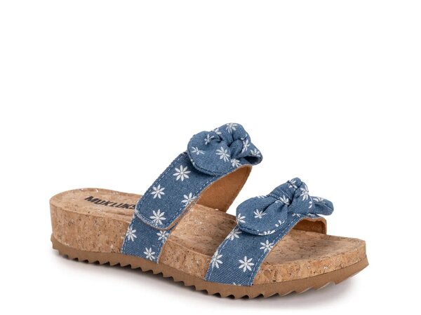ムクルクス レディース シューズ サンダル MUK LUKS Posie Sandal Denim Blue Floral Print Fabric デニム
