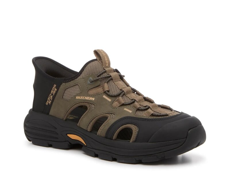 スケッチャーズ メンズ シューズ サンダル リラックスフィット Skechers Hands-Free Slip-Ins: Relaxed Fit Fairport Killian Fisherman Sandal Dark Green グリーン
