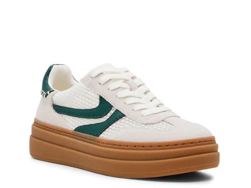 スティーブ マデン レディース シューズ スニーカー プラットホーム Steve Madden Dodge Platform Sneaker - Women\u0027s White/Dark Green 白いこと