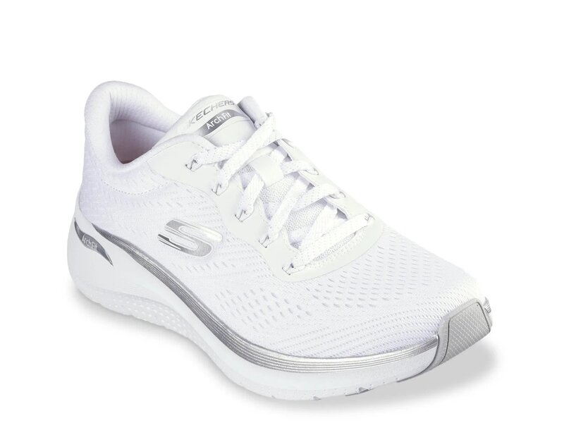スケッチャーズ レディース シューズ スニーカー Skechers Arch Fit 2.0 Glow The Distance Sneaker - Women's White/Silver ホワイト