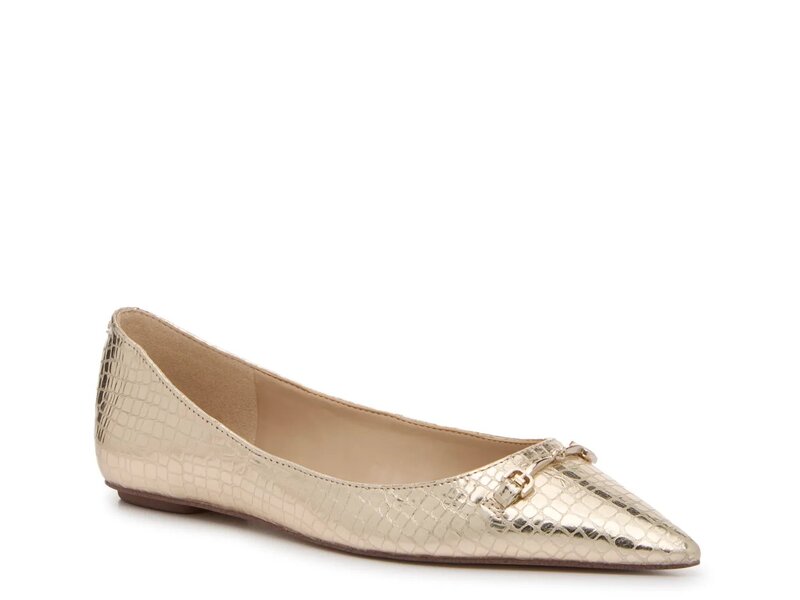 サムエデルマン レディース シューズ パンプス Sam Edelman Nori Flat Gold Metallic Snake Print ゴールド