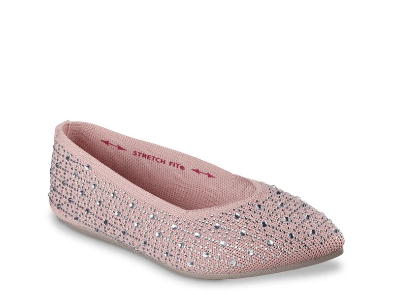 スケッチャーズ レディース シューズ パンプス Skechers Cleo Point Gleam N' Glow Flat Rose Pink ピンク