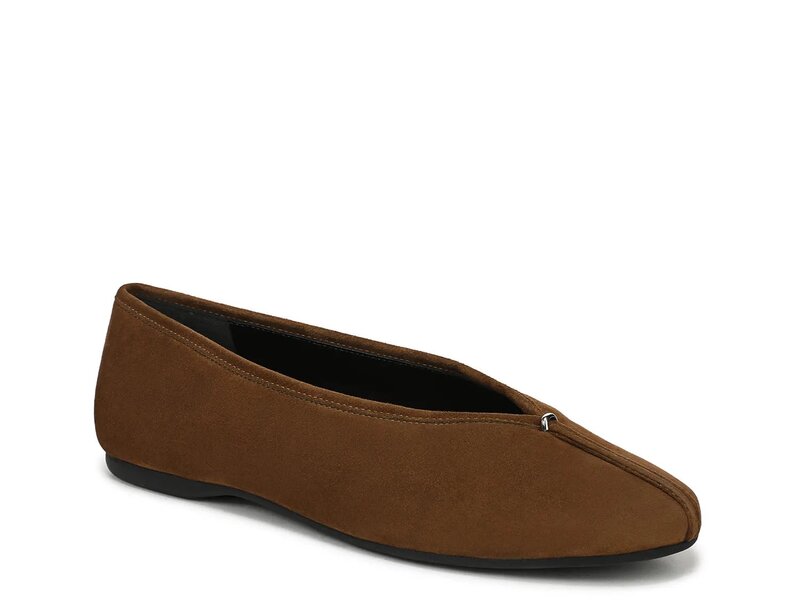 ヴィンス レディース シューズ パンプス Vince Ori Ballet Flat Brown Suede ブラウン