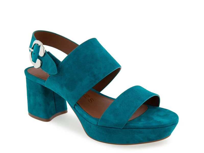 エアロソールズ レディース シューズ サンダル プラットフォーム Aerosoles Camera Platform Sandal Teal Suede ティール