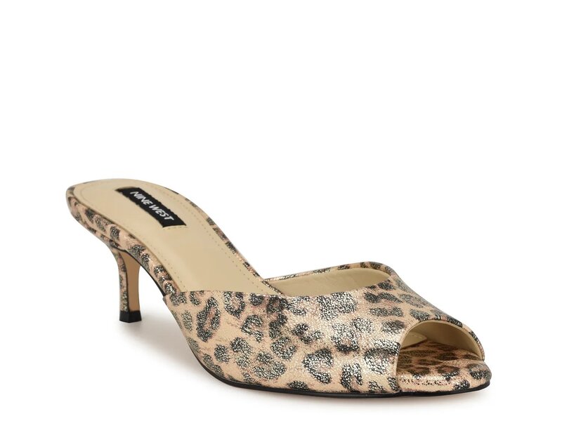 ナインウェスト レディース シューズ サンダル Nine West Luvlie 3 Sandal Gold Metallic/Black Leopard Print ブラック