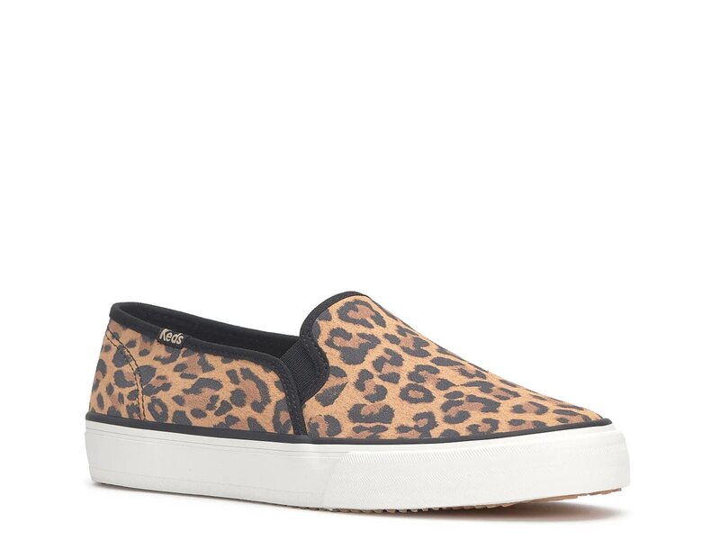 ケッズ レディース シューズ スニーカー Keds Double Decker Slip-On Sneaker - Women\u0027s Brown Leopard Print Suede 赤銅色