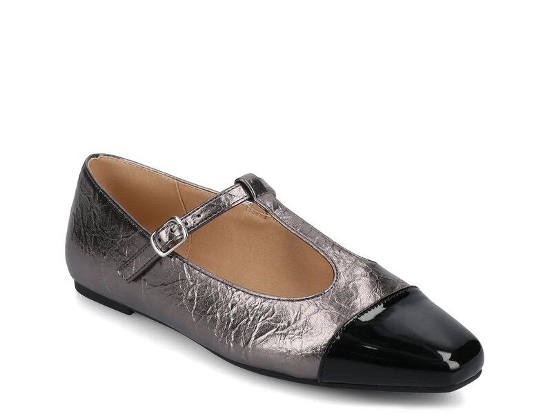 ジャーニー レディース シューズ パンプス Journee Theah Mary Jane Flat Pewter Metallic ピューター