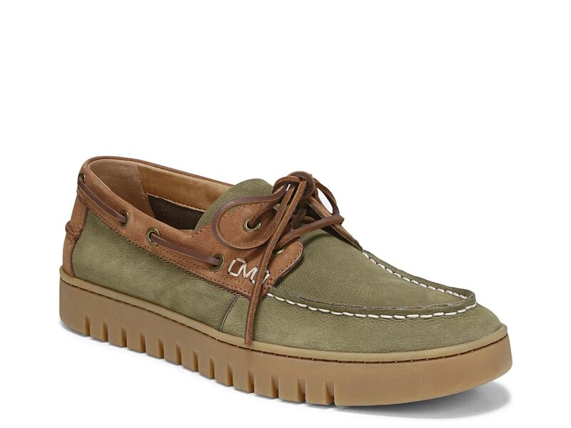 バイオニック メンズ シューズ 甲板シューズ Vionic Uptown Boat Shoe - Men\u0027s Dark Olive Green Leather 緑であること