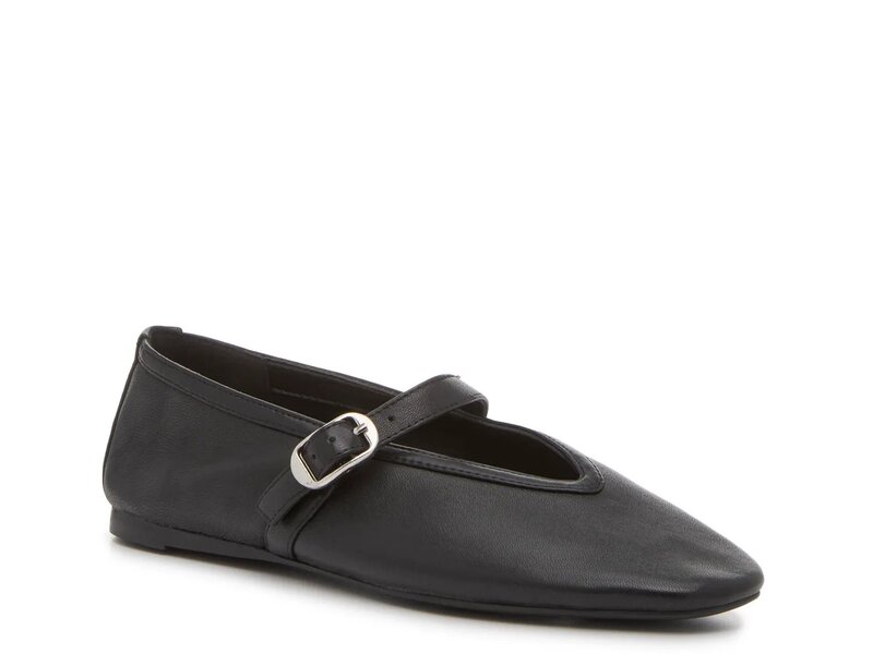 スティーブ マデン レディース シューズ パンプス Steve Madden Leilah Mary Jane Flat Black Leather ブラック