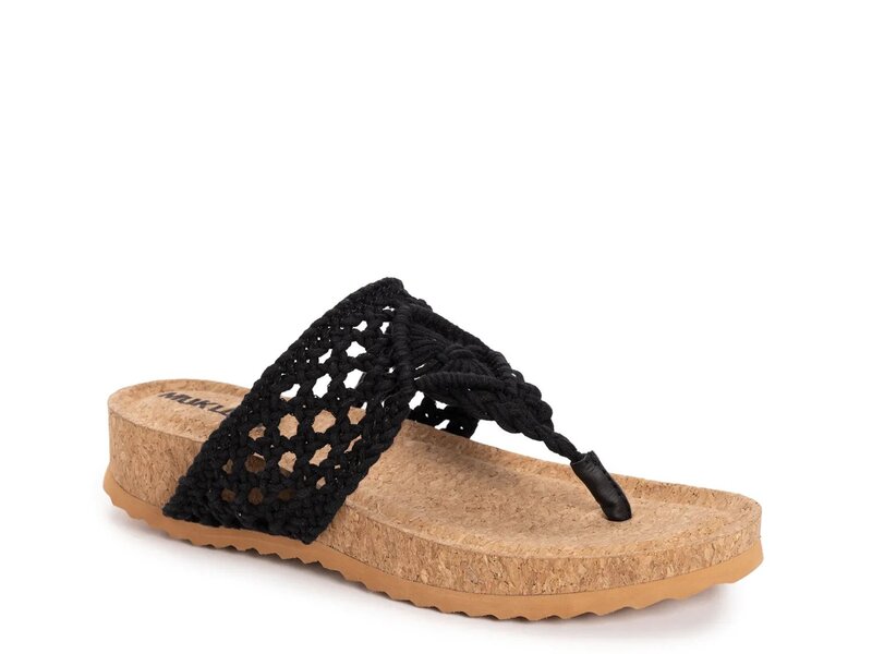 ムクルクス レディース シューズ サンダル MUK LUKS Pippen Wedge Sandal Black ブラック｜ReVida 店
