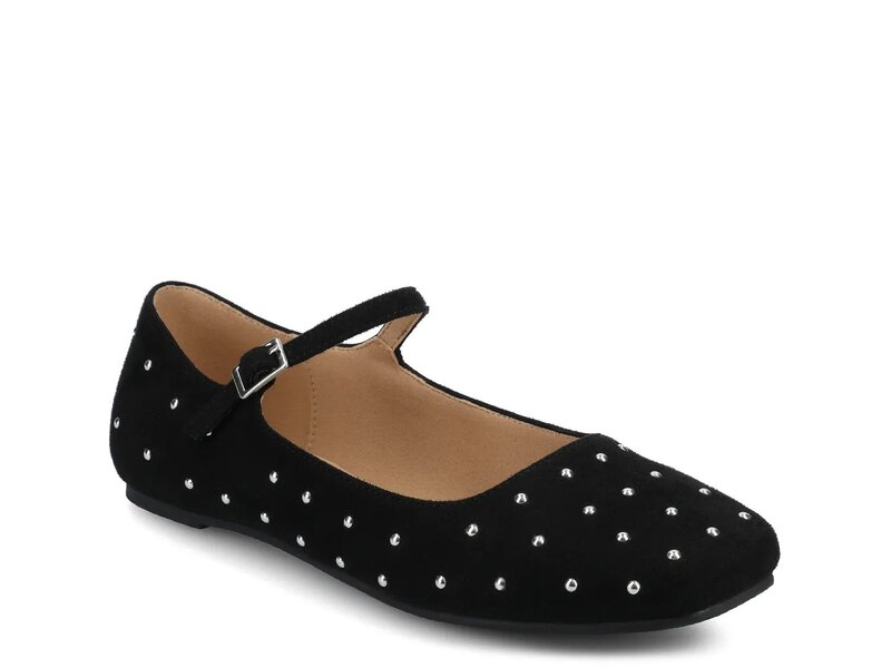 ジャーニー レディース シューズ パンプス Journee Carrie Mary Jane Flat Black/Silver Rhinestones ブラック