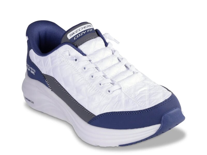 スケッチャーズ メンズ シューズ スリッポン・ローファー スニーカー Skechers Hands Free Slip-Ins Contour Foam Cozy Fit Slip-On Sneaker - Men's White/Navy ホワイト|ReVida 店