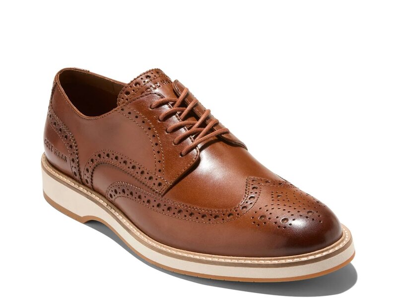 電話を掛けるハーン メンズ シューズ オックスフォード ウィングチップ Cole Haan Morse Grand Wingtip Oxford British Tan タン