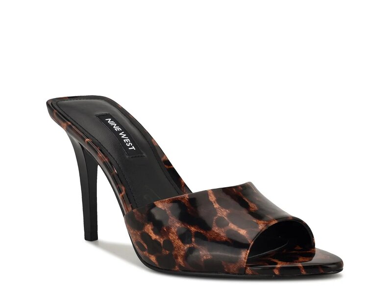ナインウェスト レディース シューズ サンダル Nine West Hather Sandal Dark Brown/Black Leopard Print ブラック