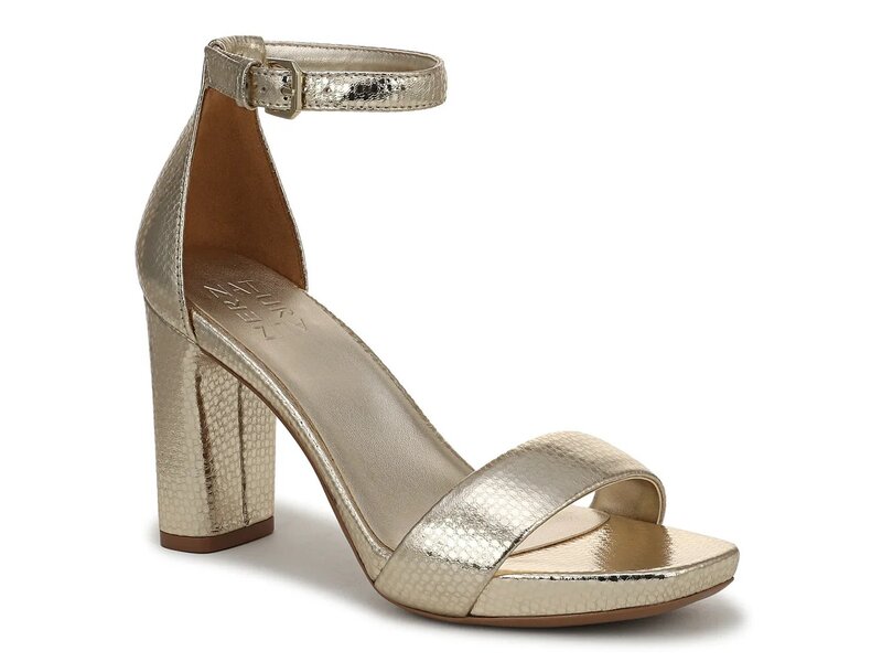 ナチュライザー レディース シューズ サンダル Naturalizer Joy Sandal Gold Metallic Snake Print Leather ゴールド｜ReVida 店