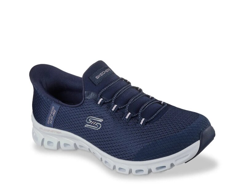 スケッチャーズ レディース シューズ スニーカー Skechers Hands Free Slip-ins Glide-Step Pursuit Sneaker Navy 米国海軍