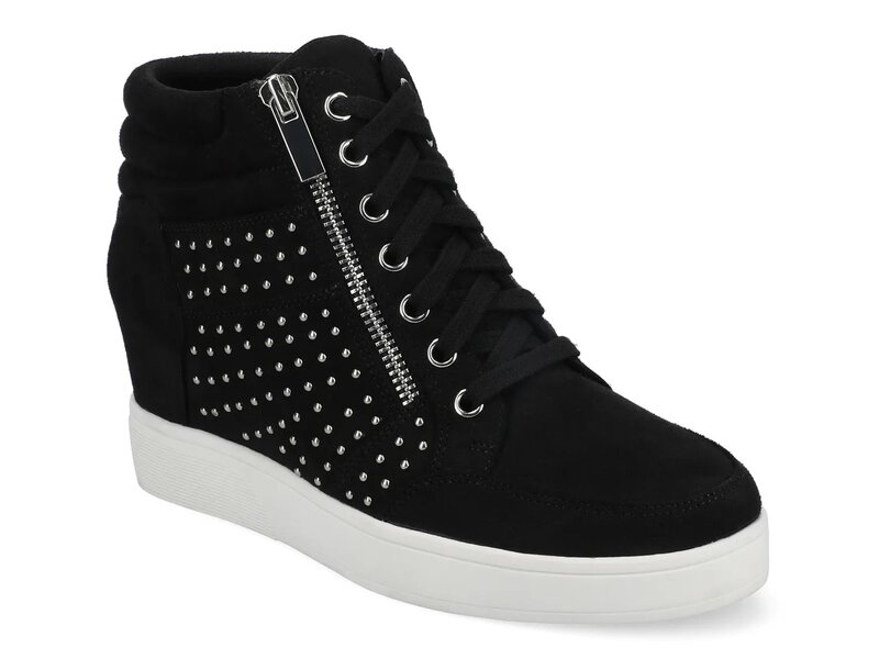 周遊 レディース シューズ スニーカー Journee Clarity Sneaker Black/Silver Rhinestone 黒いこと