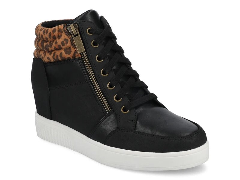 周遊 レディース シューズ スニーカー Journee Clarity Sneaker Black/Leopard Print 黒いこと