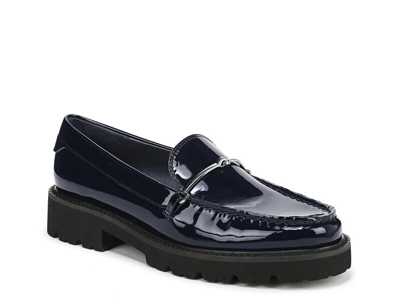 フランコサルト レディース シューズ スリッポン・ローファー Franco Sarto Senna Loafer Midnight Navy Patent ネイビー｜ReVida 店