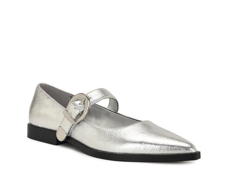ナインウェスト レディース シューズ パンプス Nine West Katrel Mary Jane Silver Synthetic しろがね色