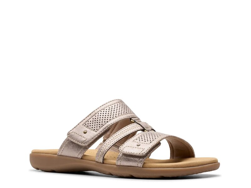 クラークス レディース シューズ サンダル Clarks Elizabelle Ave Sandal Pewter Metallic ピューター|ReVida 店