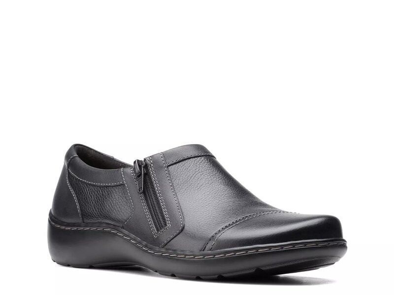 クラークス レディース シューズ スリッポン・ローファー Clarks Cora Giny Slip-On Black 黒いこと
