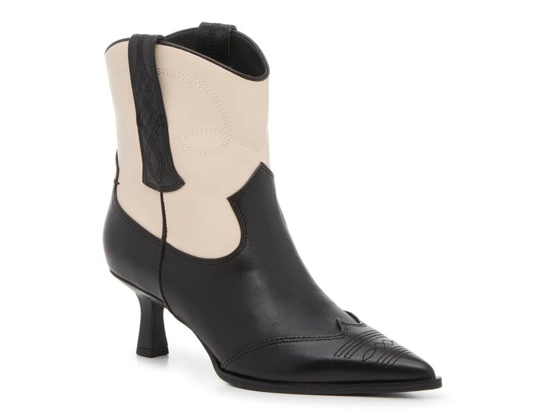 サムエデルマン レディース シューズ ブーツ・レインブーツ Circus by Sam Edelman Yolanda Western Bootie Black/White 白いこと 靴-ブーツ