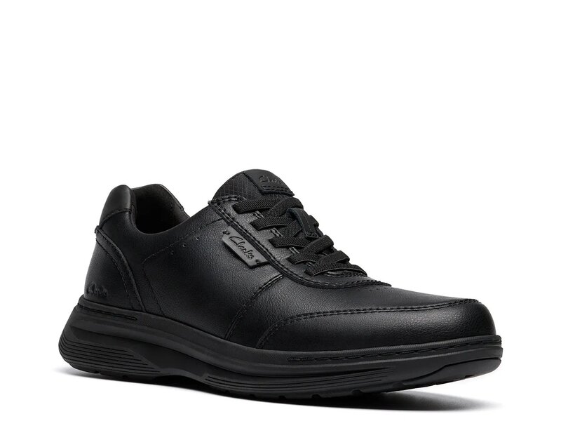 クラークス メンズ シューズ スニーカー Clarks Craftwell Sneaker Black Leather 黒いこと