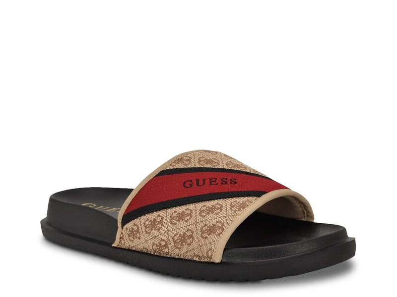 ゲス メンズ シューズ サンダル Guess Vellden Slide Sandal - Men's Beige/Black ブラック