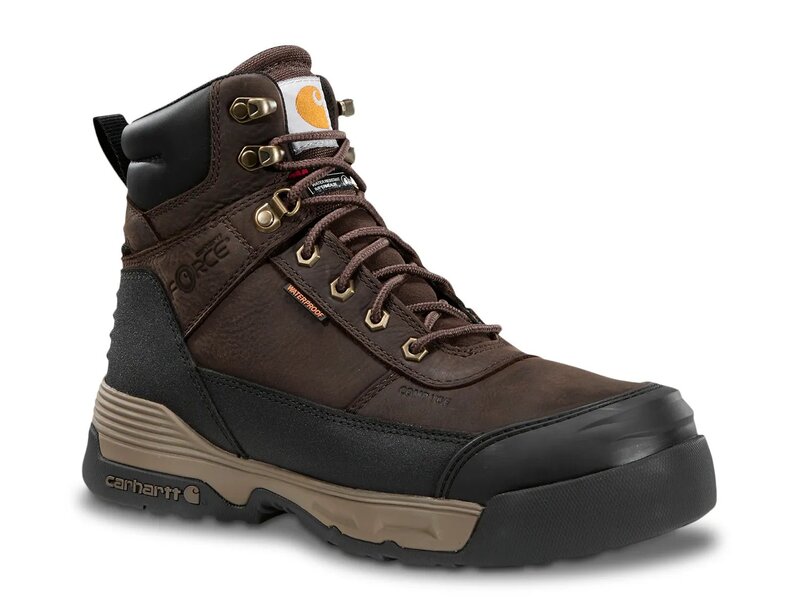 鉄道車両ハート形 メンズ シューズ ブーツ・レインブーツ Carhartt Force 固定ディスク 6 Waterproof Insulated Work Boot - Men\u0027s Dark Brown 赤銅色