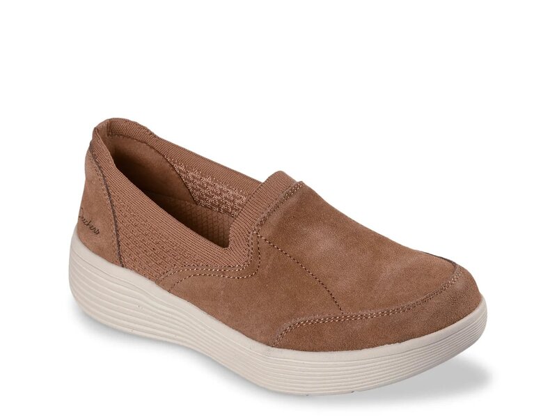 スケッチャーズ レディース シューズ スリッポン・ローファー Skechers Arch Fit Laguna Subtle Spice Slip-On Chestnut