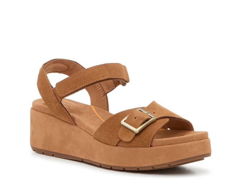ハッシュパピー レディース シューズ サンダル Hush Puppies Baminda Wedge Sandal Tan Suede タン｜ReVida 店