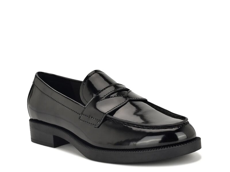 ナインウェスト レディース シューズ スリッポン・ローファー Nine West Berg Loafer Black Patent Synthetic ブラック