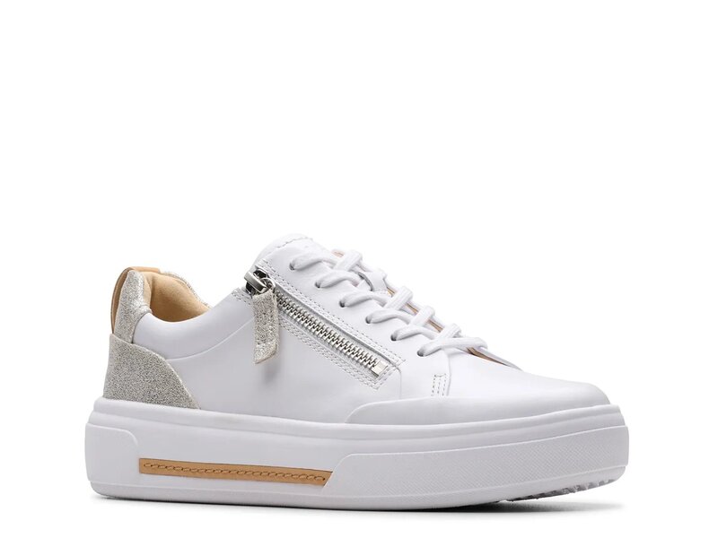 クラークス レディース シューズ スニーカー Clarks Hollyhock Zip Sneaker White 白いこと