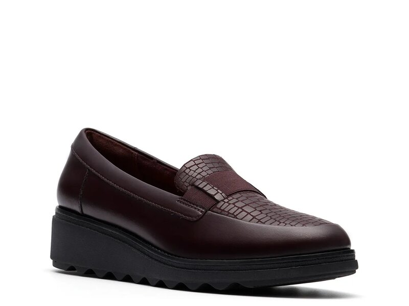 クラークス レディース シューズ スリッポン・ローファー Clarks Sharon Pace Loafer Merlot Leather