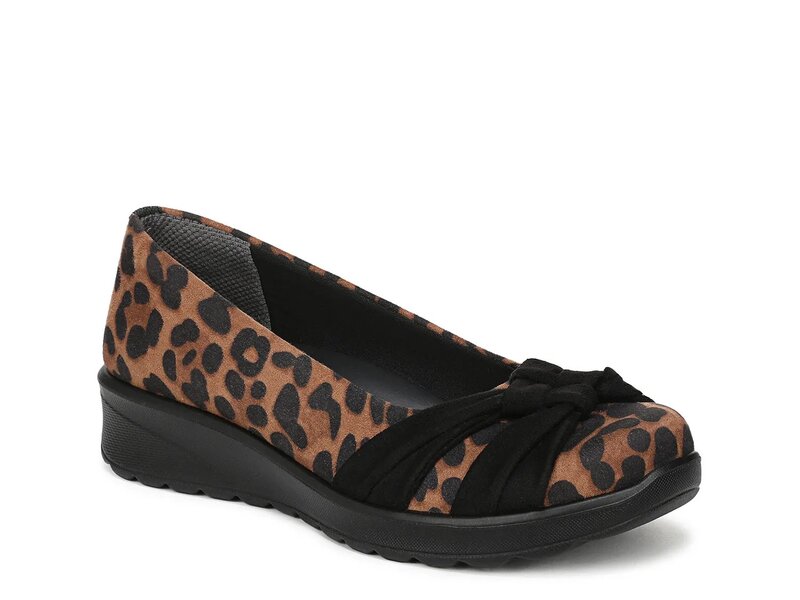 ライフストライド レディース シューズ スリッポン・ローファー LifeStride Glamour Wedge Slip-On Tan/Brown Leopard Print 赤銅色 レディース靴-ローファー-靴